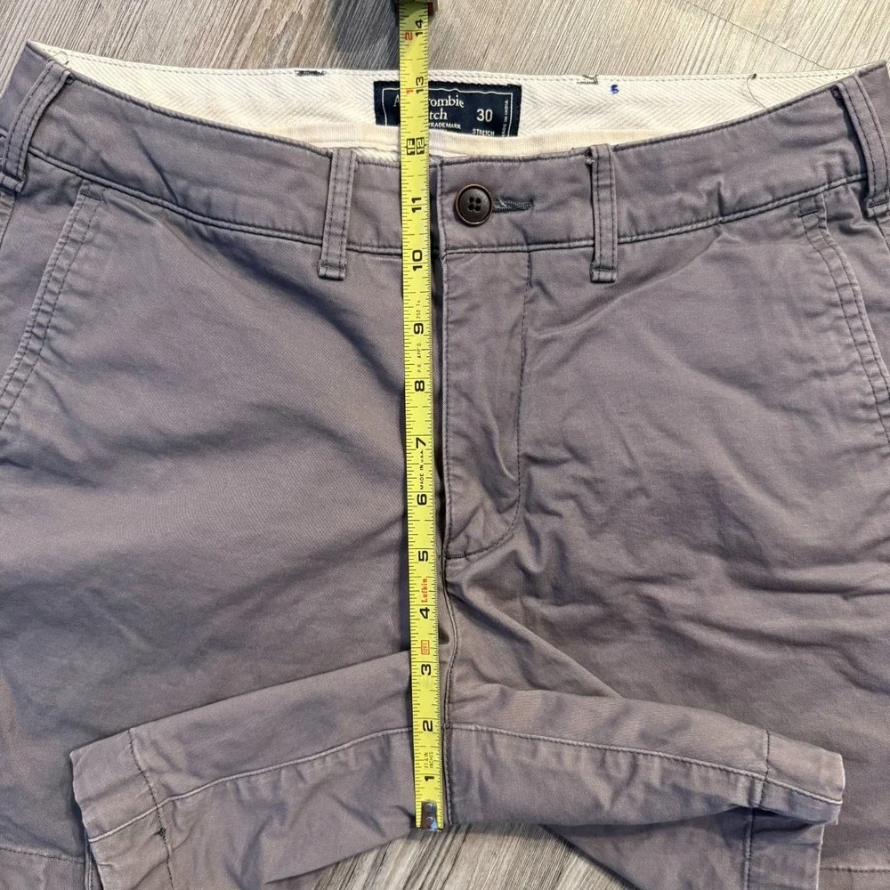 Abercrombie & Fitch Mens 30 Stretch Chino Gray Shorts